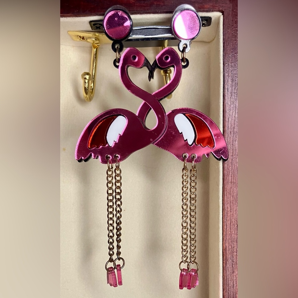 Large pink flamingoes